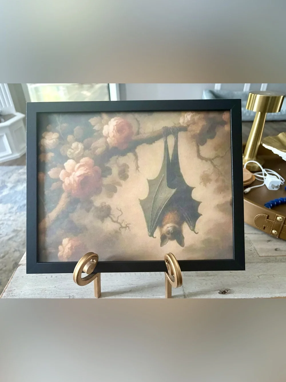 Framed 8x10 Bat Illustration Wall Art